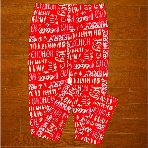 Merry Christmas Santa HoHo Holiday High Waist Red Leggings Small / Medium 4 - 10 - Picture 8 of 11